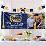Custom Photo Polyester Outdoor Banner - Personalized Graduation Gifts For Him, Her - Next Stop, Greatness
