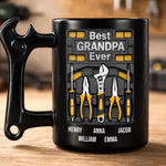 Custom Coffee Mug With Wrench Handle - Personalized Father's Day Birthday Gifts For Dad, Grandpa - Grandpa The Repair Guy