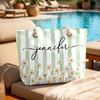 Custom Beach Bag - Personalized Summer Vacation And Travel Gifts For Best Friends, Family - Good Vibes Happen On The Tide