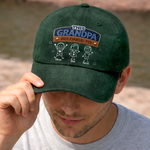 Custom Vintage Washed Denim Baseball Cap - Personalized Father's Day Birthday Gifts For Dad, Grandpa - Built Strong By Dad