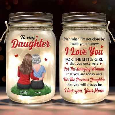 Custom Mason Jar Light - Personalized Birthday Gifts For Daughter - You’ll Always Be My Little Girl
