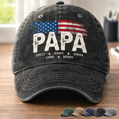 Custom Vintage Washed Denim Baseball Cap - Personalized Father's Day Birthday Gifts For Dad, Grandpa - Grandpa Vintage Vibes