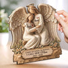 Custom 2-Layered Wooden Plaque - Personalized Memorial Sympathy Gifts For Loss Of Mom - Wrapped In Heavenly Love