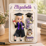 Custom Action Figure Acrylic Plaque - Personalized Graduation Gifts For Her - She Believed, She Achieved