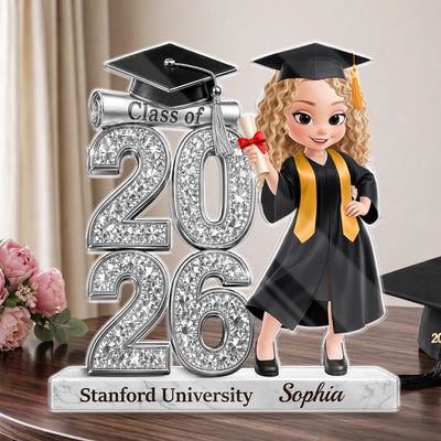 Custom Acrylic Plaque - Personalized Graduation Gifts For Her - Smart Girl Era Unlocked