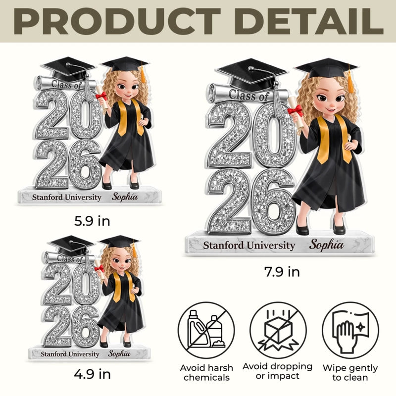 Custom Acrylic Plaque - Personalized Graduation Gifts For Her - Smart Girl Era Unlocked