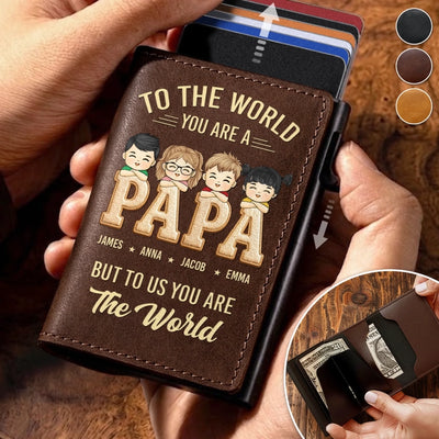 Custom Pop-Up Leather Wallet - Personalized Father's Day Gifts For Dad, Grandpa - The World’s Best Papa