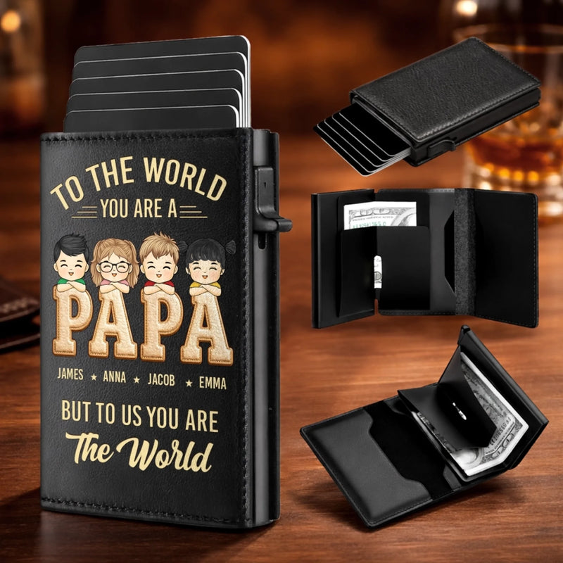 Custom Pop-Up Leather Wallet - Personalized Father's Day Gifts For Dad, Grandpa - The World’s Best Papa