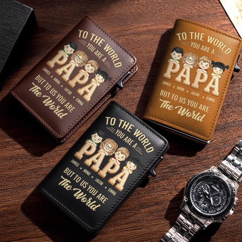 Custom Pop-Up Leather Wallet - Personalized Father's Day Gifts For Dad, Grandpa - The World’s Best Papa