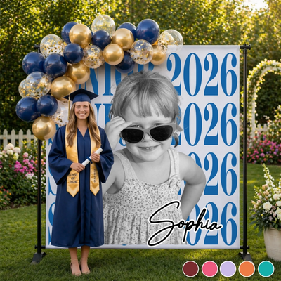 Custom Photo Graduation Backdrop - Personalized Graduation Gifts For Him, Her - From Little Dreams To Big Achievements