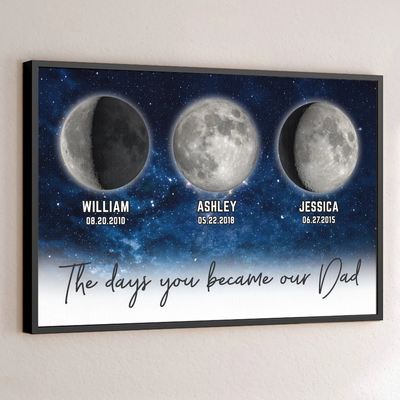 Custom Horizontal Poster - Personalized Father's Day Gifts For Dad, Grandpa - Fatherhood Written In The Stars