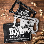 Custom Multi Tool Card With Leather Case - Personalized Father's Day Birthday Gifts For Dad, Grandpa - Built With Love And Strength