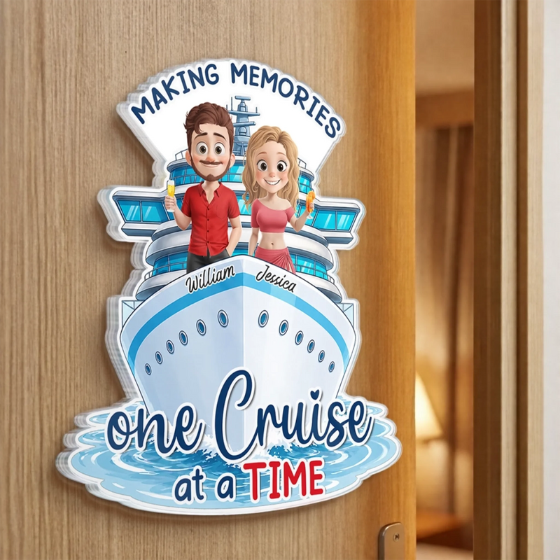 Custom Cruise Ship Door Magnet - Personalized Summer Vacation And Travel Gifts For Husband And Wife, Him And Her - Sunshine, Love And Summer Days