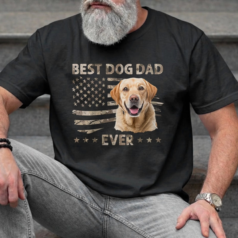 Custom Photo Unisex T-shirt, Premium T-shirt, Hoodie - Personalized America 250th Anniversary Father's Day Gifts For Dad, Dog Lovers, Dog Dad - Ultimate Dog Dad