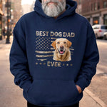 Custom Photo Unisex T-shirt, Premium T-shirt, Hoodie - Personalized America 250th Anniversary Father's Day Gifts For Dad, Dog Lovers, Dog Dad - Ultimate Dog Dad