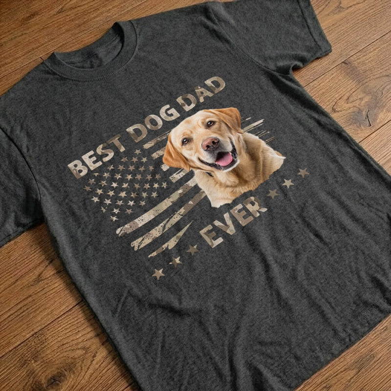 Custom Photo Unisex T-shirt, Premium T-shirt, Hoodie - Personalized America 250th Anniversary Father's Day Gifts For Dad, Dog Lovers, Dog Dad - Ultimate Dog Dad