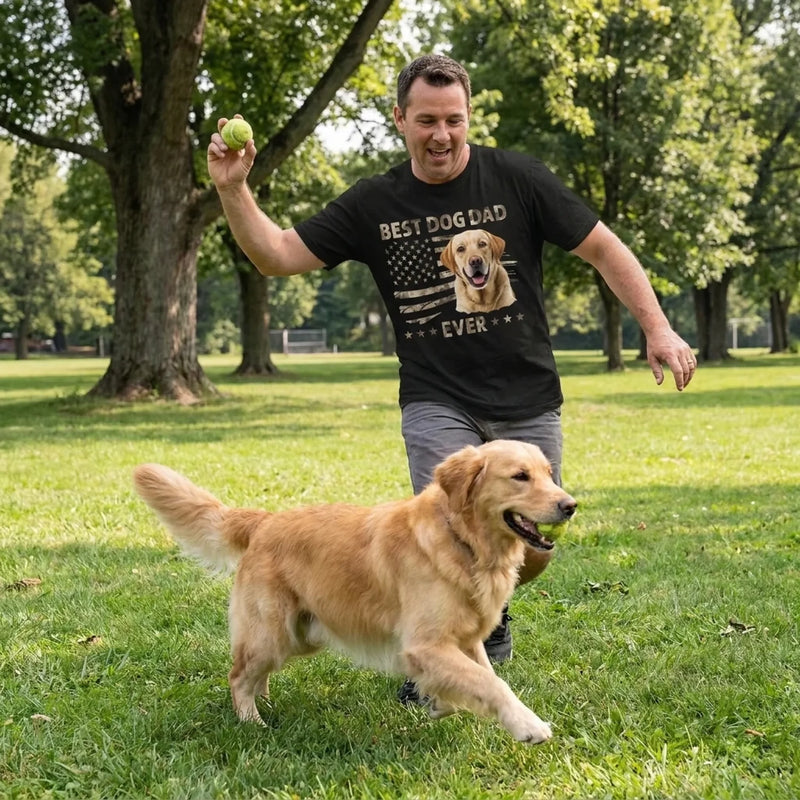 Custom Photo Unisex T-shirt, Premium T-shirt, Hoodie - Personalized America 250th Anniversary Father's Day Gifts For Dad, Grandpa, Dog Cat Lovers, Dog Dad - Ultimate Dog Dad