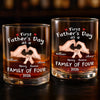 Custom Whiskey Glass - Personalized Father's Day Gifts For New Dad, Wine, Bourbon, Whiskey Lovers - New Dad, New Adventures