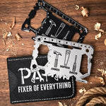 Custom Multi Tool Card With Leather Case - Personalized Father's Day Birthday Gifts For Dad, Grandpa - Crafted With Love And Strength