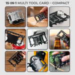Custom Multi Tool Card With Leather Case - Personalized Father's Day Birthday Gifts For Dad, Grandpa - Crafted With Love And Strength