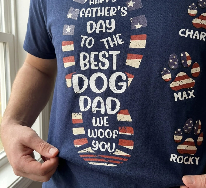 Custom Unisex T-shirt, Premium T-shirt, Hoodie - Personalized Father's Day Birthday Gifts For Dad, Grandpa, Dog Lovers, Dog Dad - To The Best Dog Dad Ever