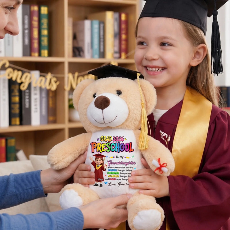 Custom Graduation Plush Bear - Personalized Graduation Gifts For Kids - Little Grad, Big Dreams