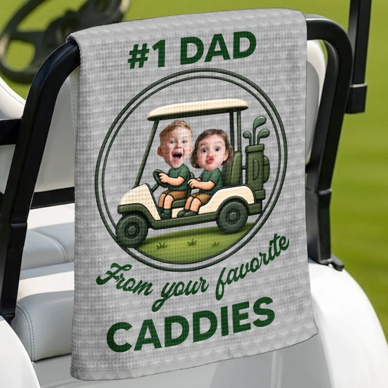 Custom Photo Golf Towel - Personalized Father's Day Birthday Golf Gifts For Dad, Grandpa - Life Is Better On The Green