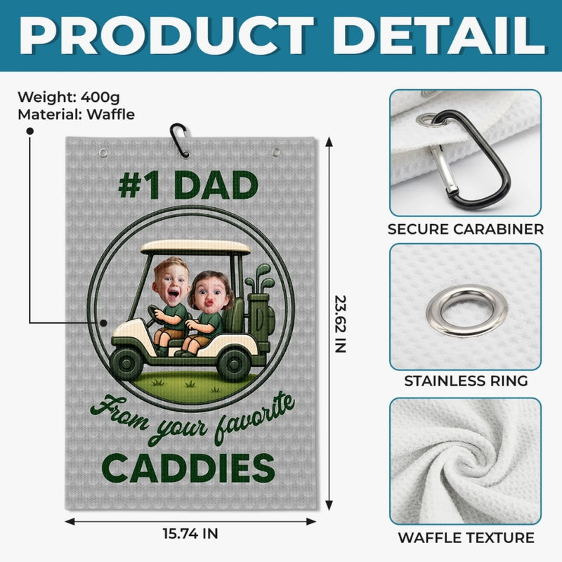 Custom Photo Golf Towel - Personalized Father's Day Birthday Golf Gifts For Dad, Grandpa - Life Is Better On The Green