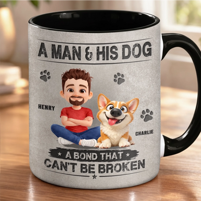 Custom Accent Mug - Personalized Father's Day Gifts For Dog Lovers, Dog Dad And Mom - Dog Dad Energy Every Day