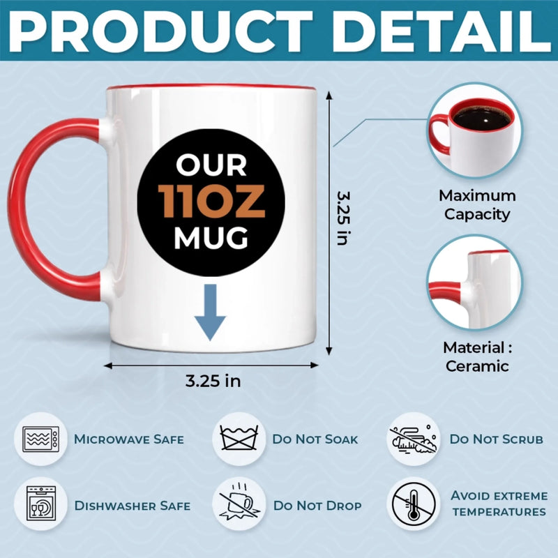 Custom Accent Mug - Personalized Father's Day Gifts For Dog Lovers, Dog Dad And Mom - Dog Dad Energy Every Day