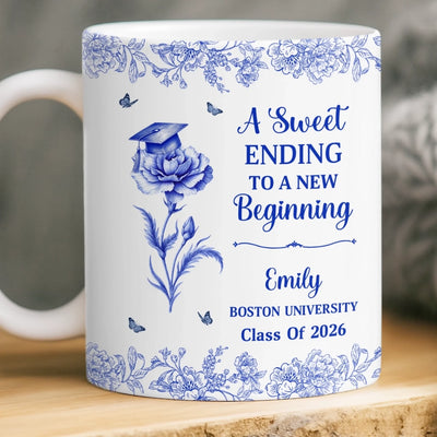 Custom Mug - Personalized Graduation Gifts For Him, Her - Blooming Into The Future