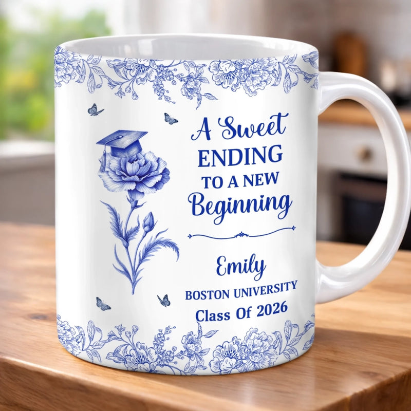 Custom Mug - Personalized Graduation Gifts For Him, Her - Blooming Into The Future