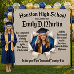 Custom Photo Graduation Backdrop - Personalized Graduation Gifts For Him, Her - Made It And Just Getting Started