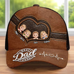 Custom Hat, All Over Print Classic Cap - Personalized Father's Day Birthday Gifts For Dad, Grandpa - Strong Heart, Strong Dad