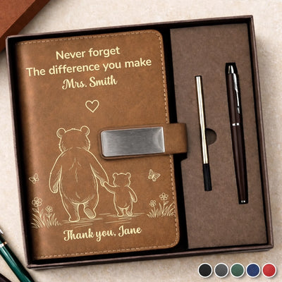 Custom PU Leather Notebook - Personalized  Graduation Gifts For Teachers - A Simple Way To Say Thank You