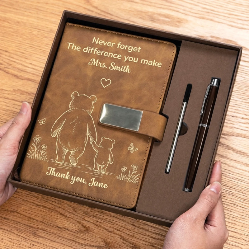 Custom PU Leather Notebook - Personalized  Graduation Gifts For Teachers - A Simple Way To Say Thank You