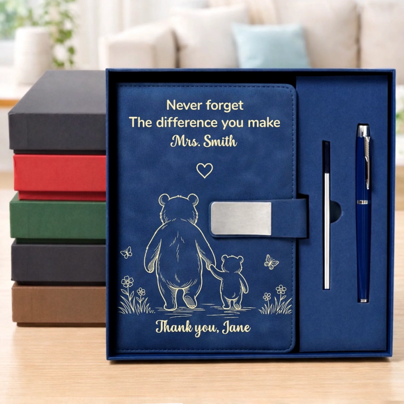 Custom PU Leather Notebook - Personalized  Graduation Gifts For Teachers - A Simple Way To Say Thank You