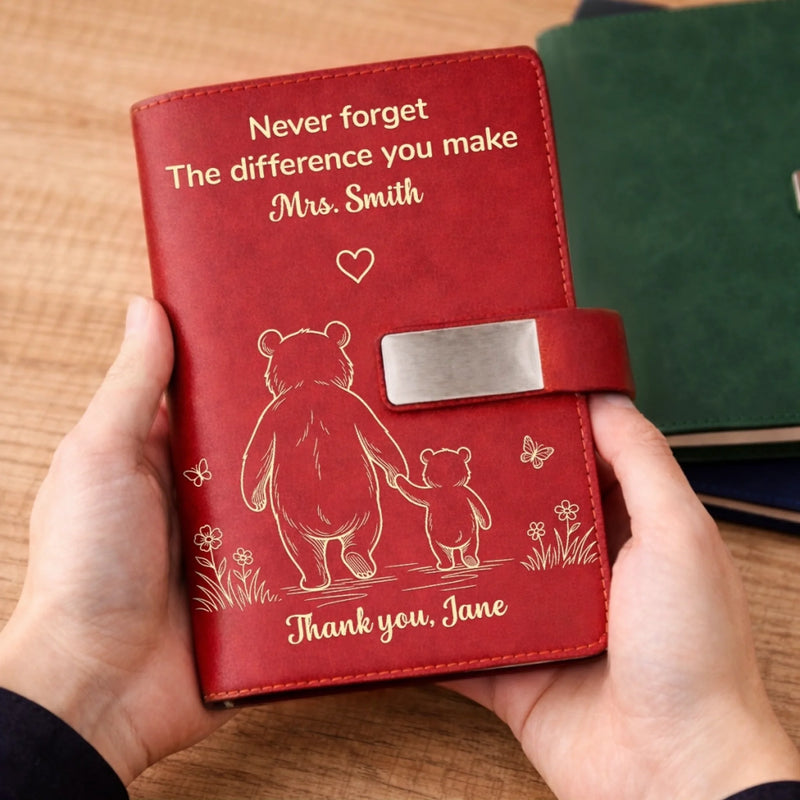 Custom PU Leather Notebook - Personalized  Graduation Gifts For Teachers - A Simple Way To Say Thank You