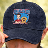 Custom Vintage Washed Denim Baseball Cap - Personalized Father's Day Gifts For Dog Lovers, Dog Dad And Mom - Best Friend Has Four Paws