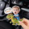 Custom Photo Acrylic Car Visor Clip - Personalized Father's Day Gifts For Dad, Grandpa - Drive Safe Super Dad