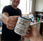 Custom Accent Mug - Personalized Birthday Gifts For Mom, Dad, Brother, Sister - I Smile Because You're My Brother