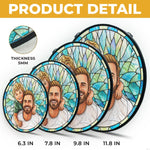 Custom Photo Stained Glass Window Hanging Suncatcher - Personalized Father's Day Birthday Gifts For Dad, Son - Dad Always Our Hero