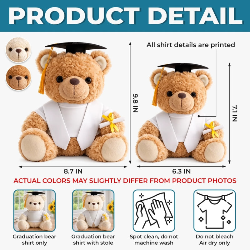 Custom Graduation Teddy Bear - Personalized Graduation Gifts For Him, Her - Proud Today, Inspired Forever