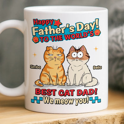 Custom Mug - Personalized Father's Day Birthday Gifts For Cat Lovers, Cat Mom And Dad - Cat Dad Life Is The Best Life
