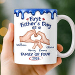 Custom 3D Inflated Effect Printed Mug - Personalized Father's Day Gifts For New Dad - Dad Life Starts Here