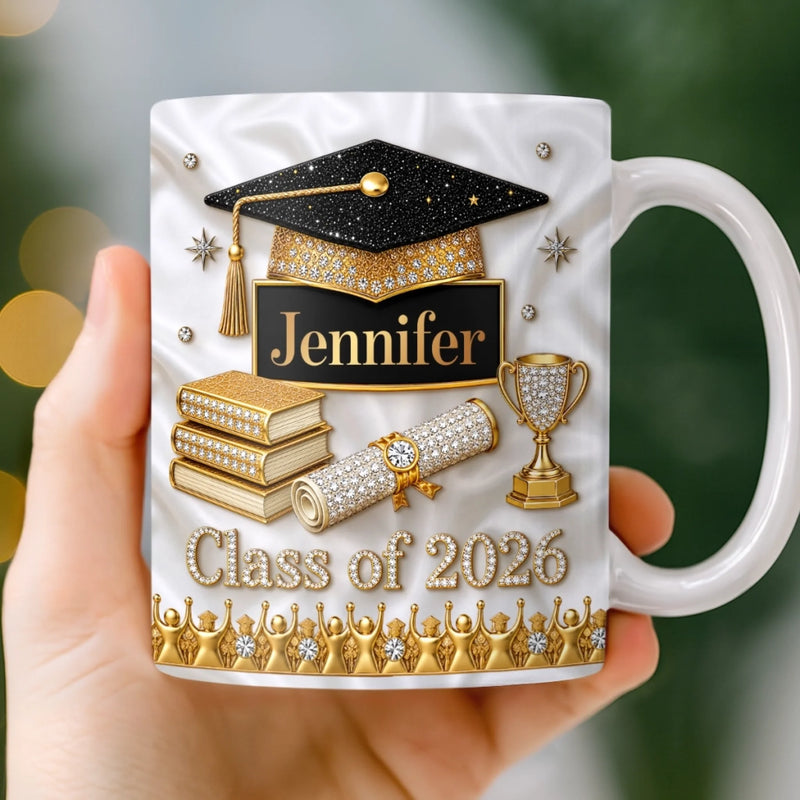 Custom 3D Inflated Effect Printed Mug - Personalized Graduation Gifts For Him, Her - Life Gets Better Every Chapter