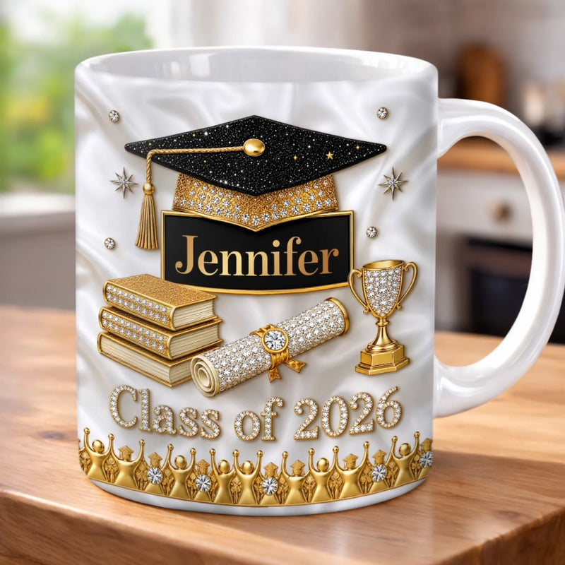 Custom 3D Inflated Effect Printed Mug - Personalized Graduation Gifts For Him, Her - Life Gets Better Every Chapter