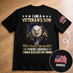Custom Back Printed Shirt - Personalized 4th Of July Gifts For Son - Raised By A Hero