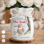 Custom Flower Vase With Ribbon - Personalized Graduation Gifts For Teachers - Never Forget Your Impact