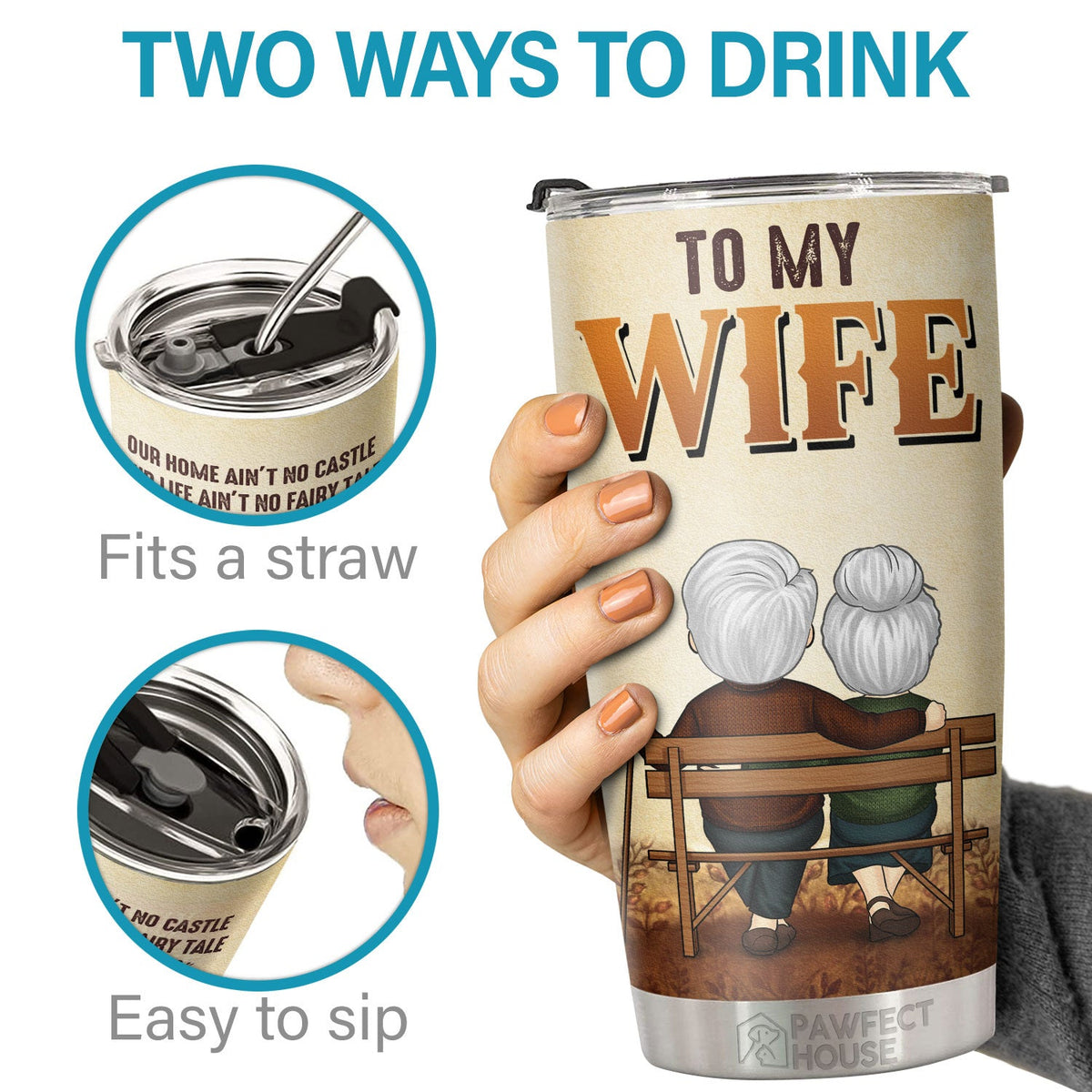 Our Home Ain't No Castle But Still You Are My Queen Forever - Tumbler - To My Wife, Gift For Wife, Anniversary, Engagement, Wedding, Marriage Gift